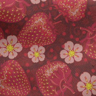 Sweetheart Bright Strawberries Jersey Backed Fleece