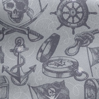 Skeleton Pirate Treasure Jersey Backed Fleece