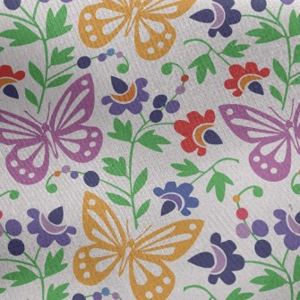 Flying Butterflies Jersey Backed Fleece