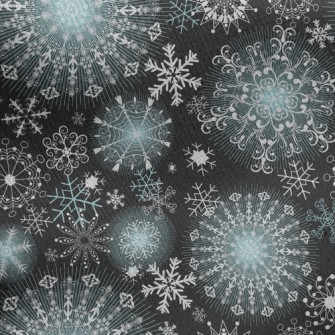Snowflakes Jersey Backed Fleece