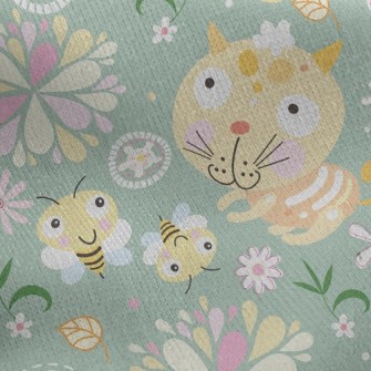 Bee Kitten Jersey Backed Fleece
