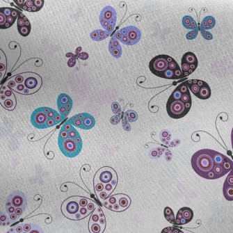 Purple Butterfly Fly Jersey Backed Fleece