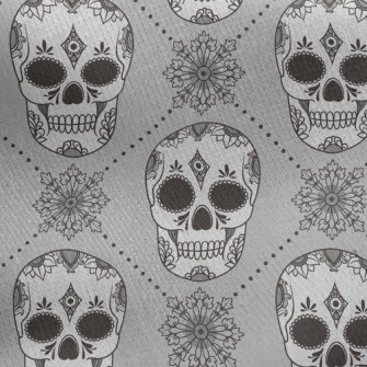 Folk Painted Skeleton Jersey Backed Fleece