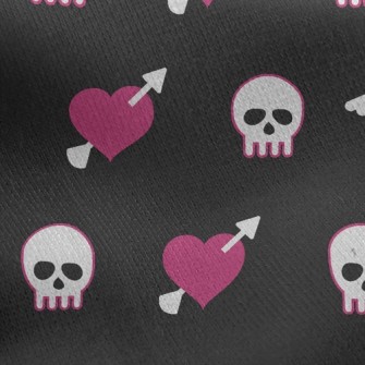 Heart Skull Jersey Backed Fleece