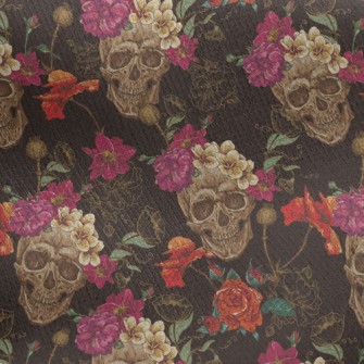 Wreath Skull Jersey Backed Fleece