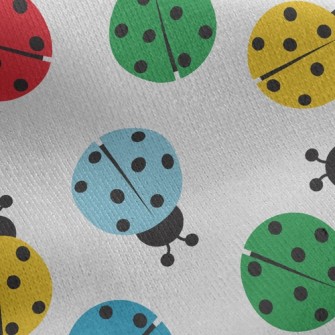 Colorful Ladybug Jersey Backed Fleece