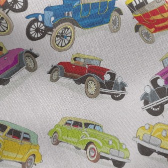 Retro Car Jersey Backed Fleece