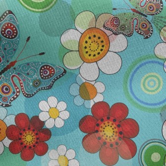 Beautiful Flowers Jersey Backed Fleece