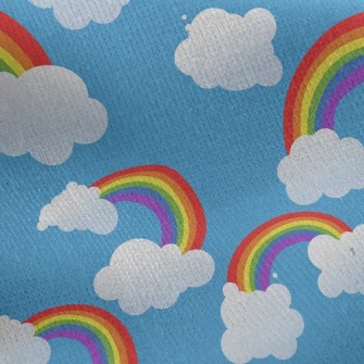 Rainbow White Cloud Jersey Backed Fleece