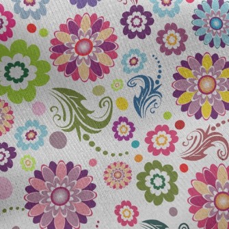 Bright Flowers Jersey Backed Fleece