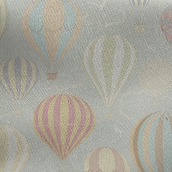 Flying Hot Air Balloon Jersey Backed Fleece