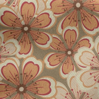 Plum Blossom Jersey Backed Fleece