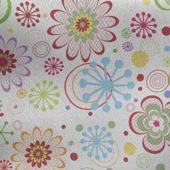 Colorful Painted Flowers Jersey Backed Fleece