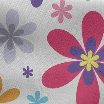 Colorful Flowers Jersey Backed Fleece
