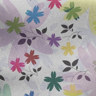 Colorful Flowers Jersey Backed Fleece