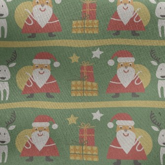 Santa Giving Gifts Jersey Backed Fleece