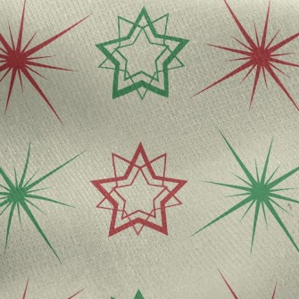 Red And Green Shining Stars Jersey Backed Fleece