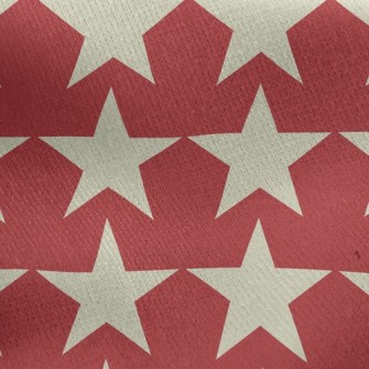 White Five-Pointed Star Jersey Backed Fleece