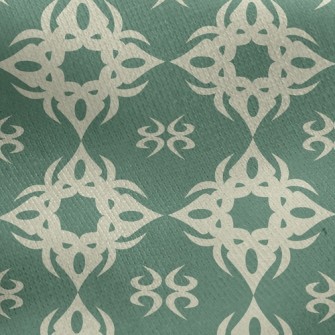 Retro Deformed Flower Jersey Backed Fleece