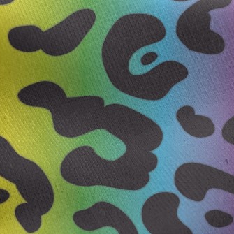 Rainbow Gradient Leopard Print Jersey Backed Fleece