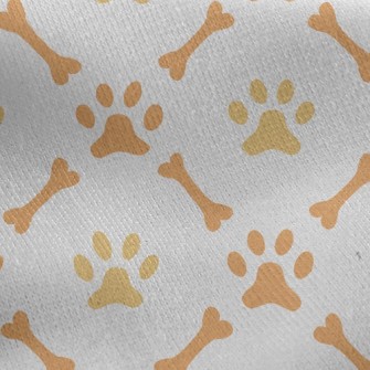 Cute Bone Footprints Jersey Backed Fleece