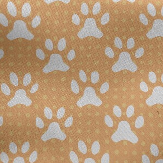 Cute Big Dog Footprints Jersey Backed Fleece