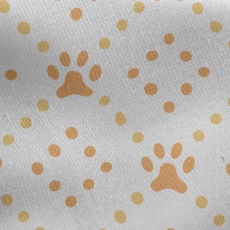 Dots And Dog Footprints Jersey Backed Fleece