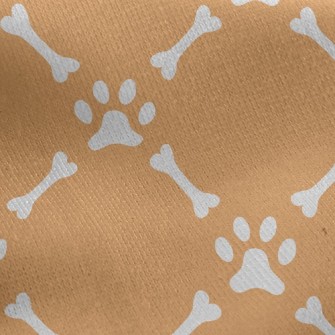 Dog Footprint Bone Jersey Backed Fleece