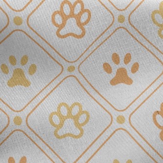 Checkered Dog Footprints Jersey Backed Fleece