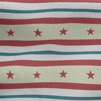 Striped Star Jersey Backed Fleece