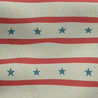 Red Stripe Star Jersey Backed Fleece