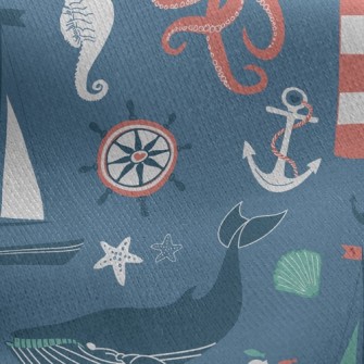 Cute Sea Creatures Jersey Backed Fleece