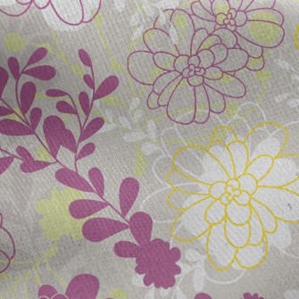 Elegant Purple Floral Jersey Backed Fleece