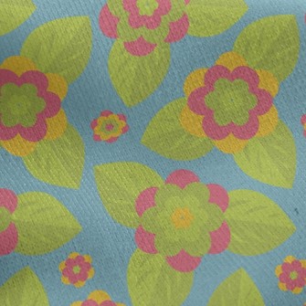 Green Flower Jersey Backed Fleece