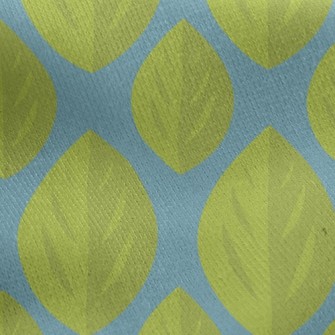 Vibrant Green Leaves Jersey Backed Fleece