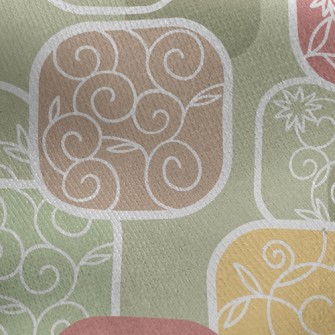 Floral Cubes Jersey Backed Fleece