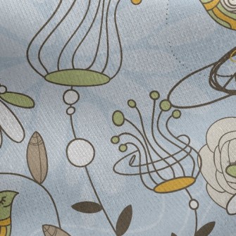 Psychedelic Garden Jersey Backed Fleece