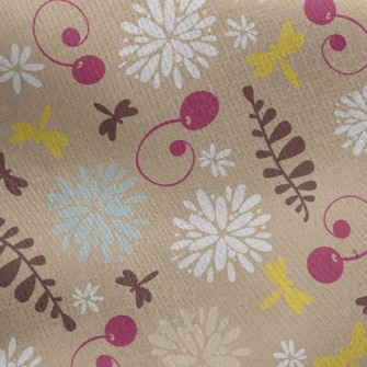 Elegant Flowers And Fruits Jersey Backed Fleece