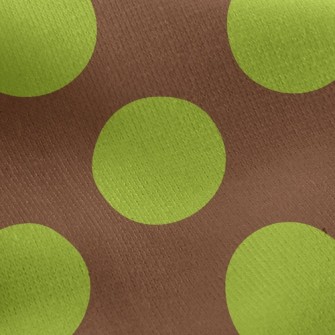 Trendy Mustard Green Dots Jersey Backed Fleece