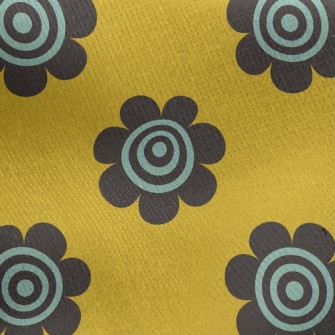 Black Spiral Sunflower Jersey Backed Fleece