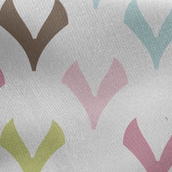 Colorful Geometric Little Hear Jersey Backed Fleece