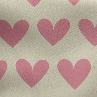 Simple Pink Heart Jersey Backed Fleece