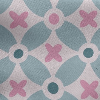 Flower Splicing Dots Jersey Backed Fleece