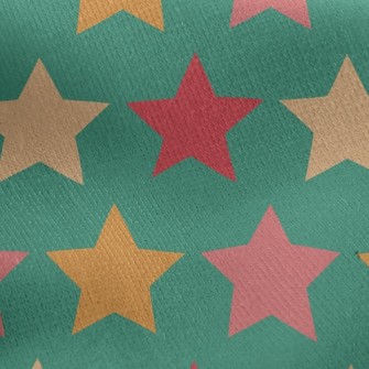 Four Color Arrangement Stars Jersey Backed Fleece