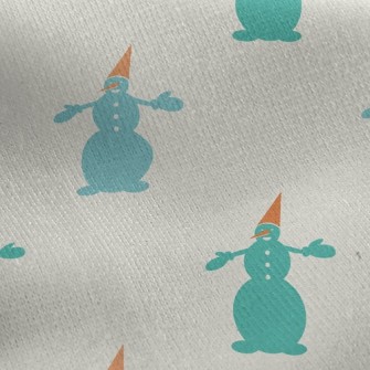 Cute Christmas Snowman Jersey Backed Fleece