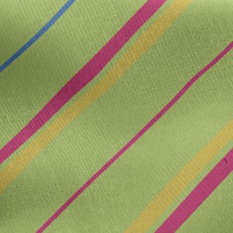 Green Diagonal Stripes Jersey Backed Fleece
