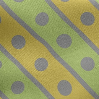 Dots Inside Diagonal Stripes Jersey Backed Fleece