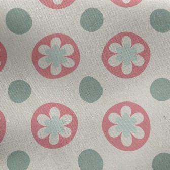 Circle Flower Dots Jersey Backed Fleece
