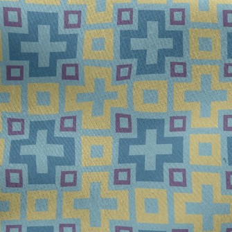 Cross Block Mosaic Jersey Backed Fleece
