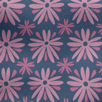 Playful Pink Flower Jersey Backed Fleece